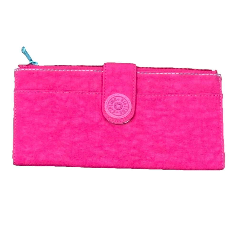 Kipling Pink Travel Passport Document Holder Bifold Zip Wallet Organizer New
